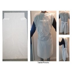 Tablier Poncho 25 microns - 70 x 120cm - blanc - carton de 250