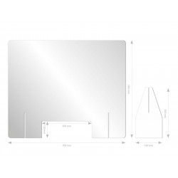 hygiaphone en plexi 3 mm - 70 x 58 cm (format paysage)