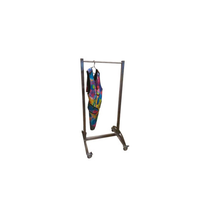 Support mobile portant inox pour tabliers plombés (jusqu'à 10 tabliers - Livré démonté)
