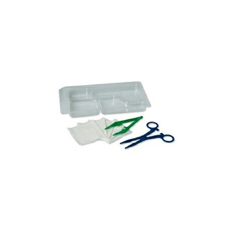 SET PANSEMENT DRESSING - 4 ALVEOLES - 1 KOCHER - 1 ANATOMIQUE 5 COMPRESSES 7,5 x 7,5cm